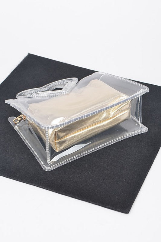 Heart Shape Handle Stadium Transparent Bag Set