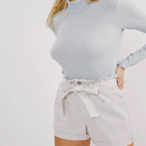 High Waisted Shorts with Tie Belt