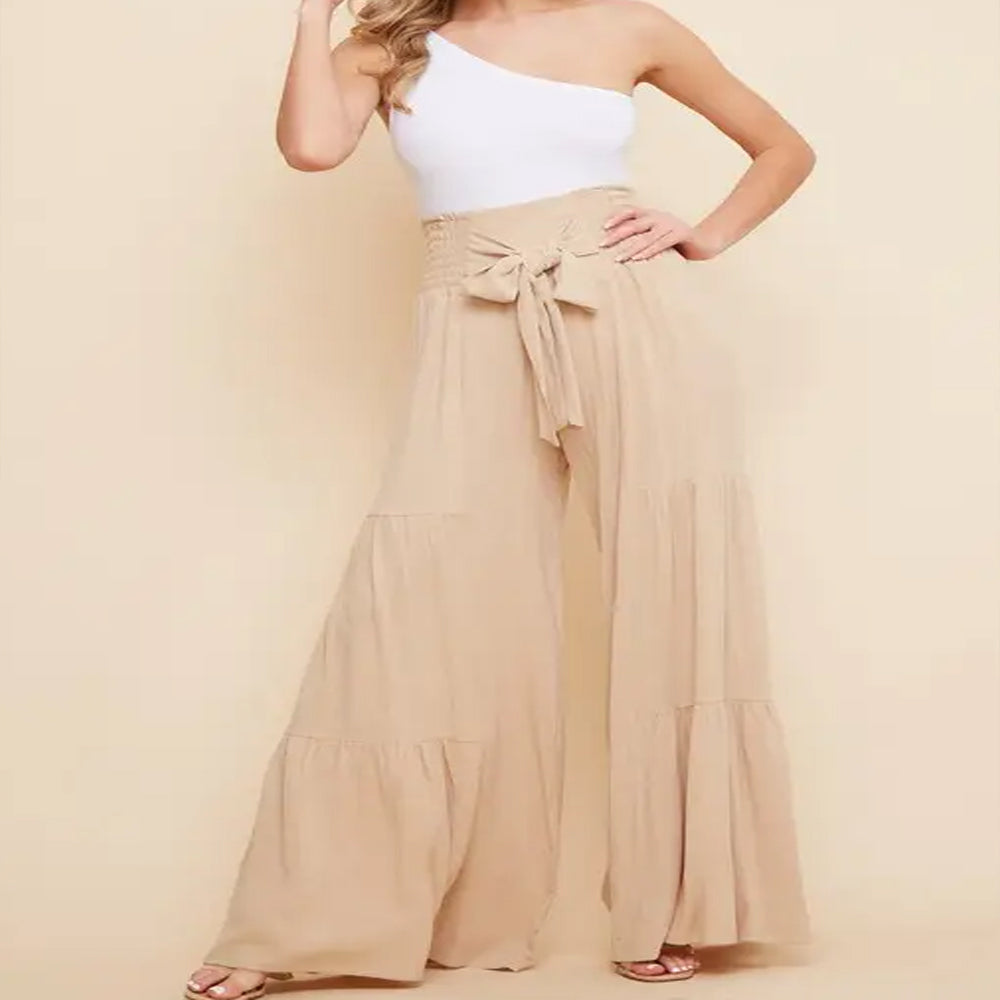 Wide Leg High Waisted Pants with Tie Front www.chasethebutterflies.com
