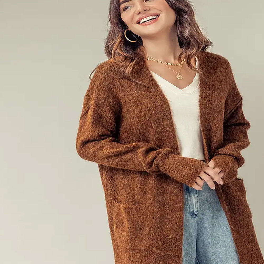 fuzzy knit cardigan www.chasethebutterflies.com