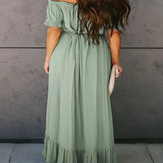 Off the shoulder maxi dress - www.chasethebutterflies.com