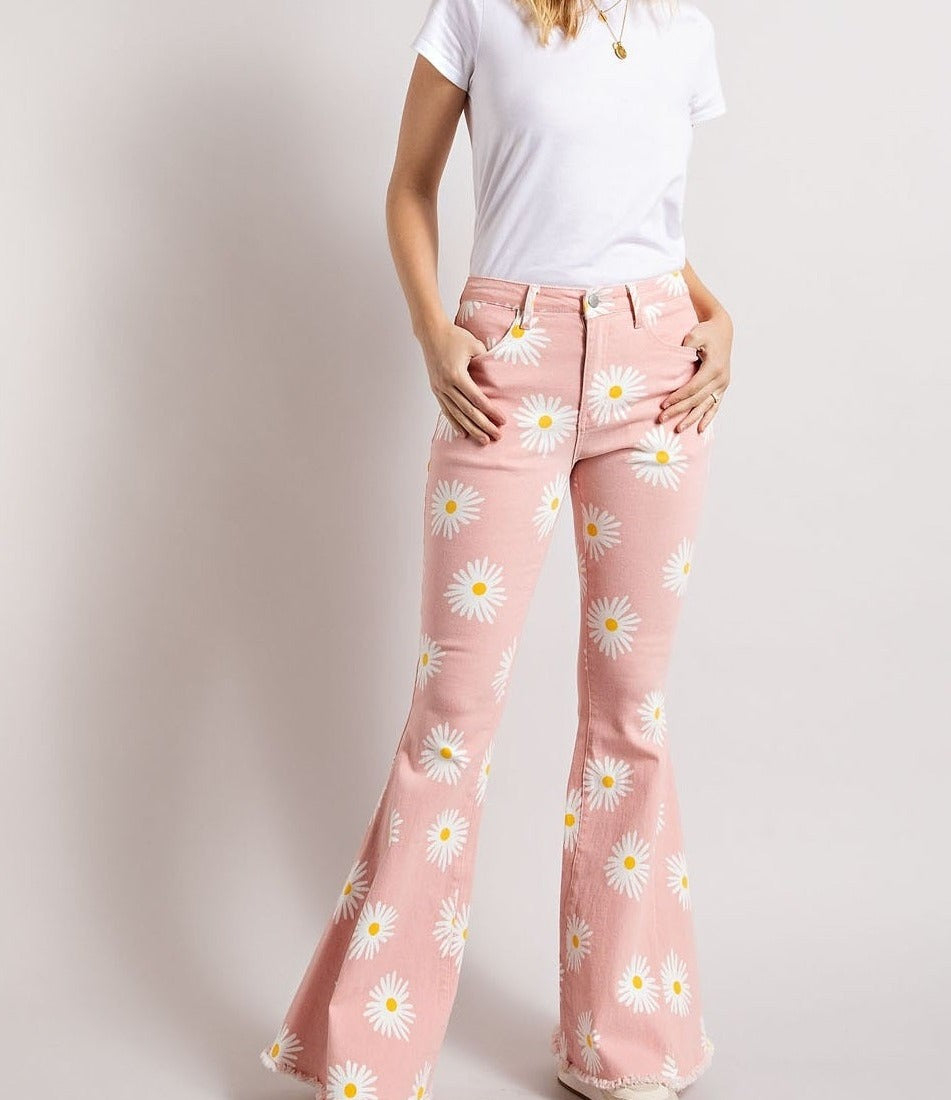 Bell Bottom Daisy Jeans - www.chasethebutterflies.com