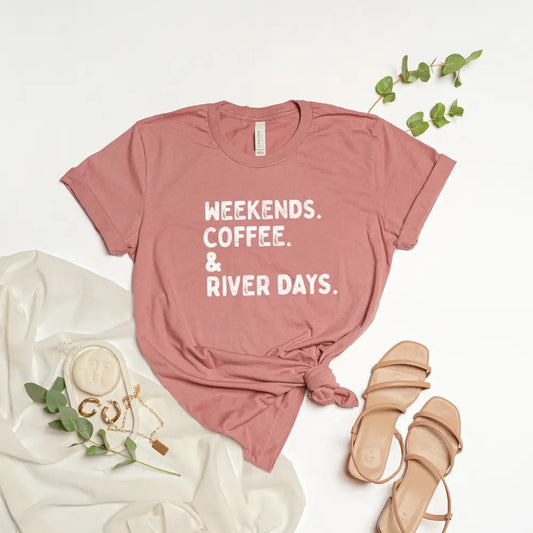 Coffee and River Days graphic t-shirt Butterfly & Birch Co