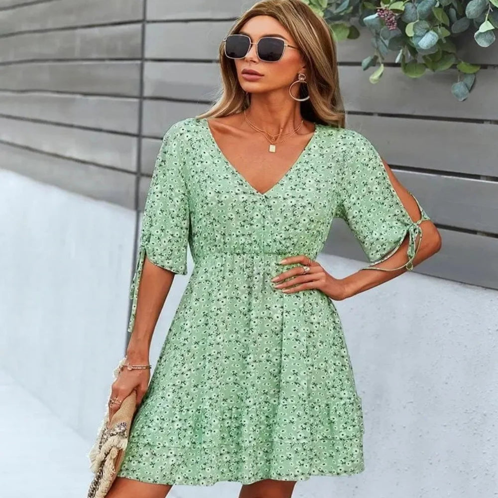 Open Sleeve Floral Print Dress www.chasethebutterflies.com