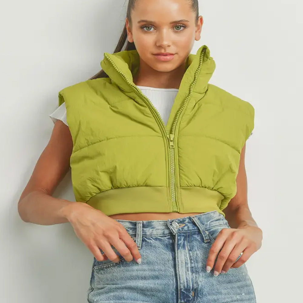 Cropped Puffer Vest