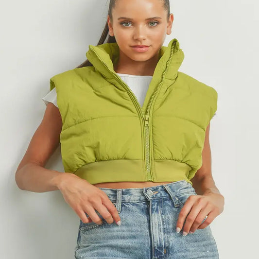 Cropped Puffer Vest
