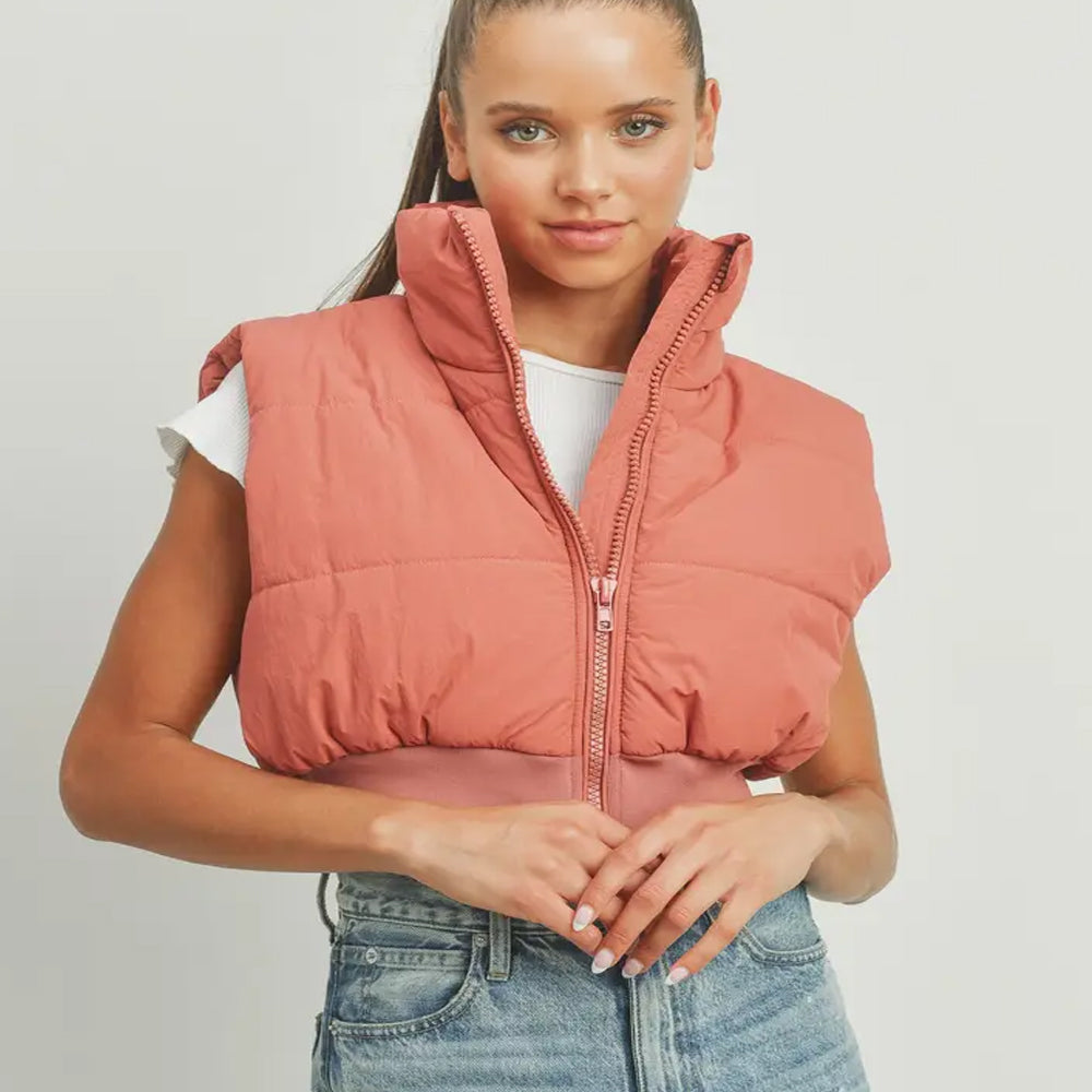 Cropped Puffer Vest